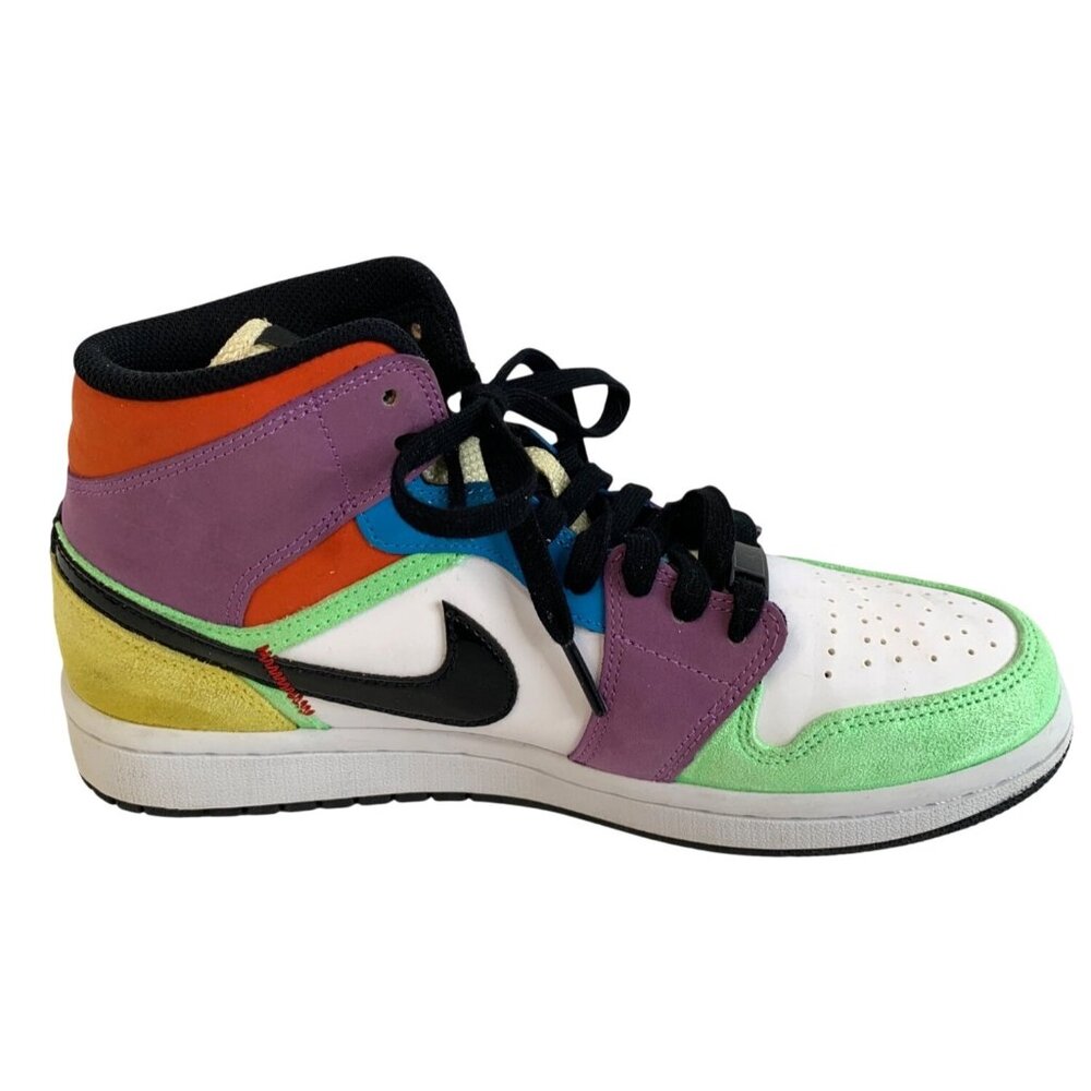 Nike Air Jordan 1 Mid Multicolor Lightbulb Sneakers EUC
